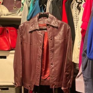 Vintage Etienne Aigner, bobber button up jacket, leather